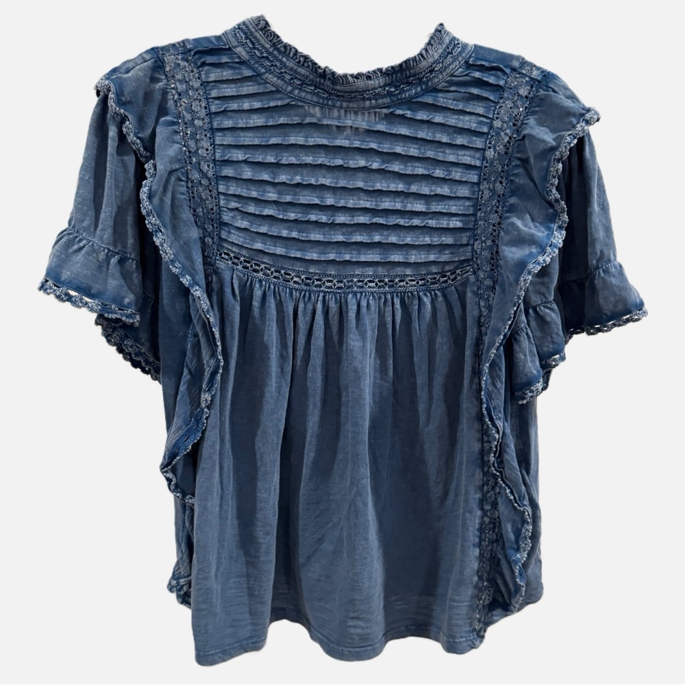 Free People | Le Femme Ruffled Crochet Top - 100%  Cotton - Romantic - Feminine - Picture 11 of 13